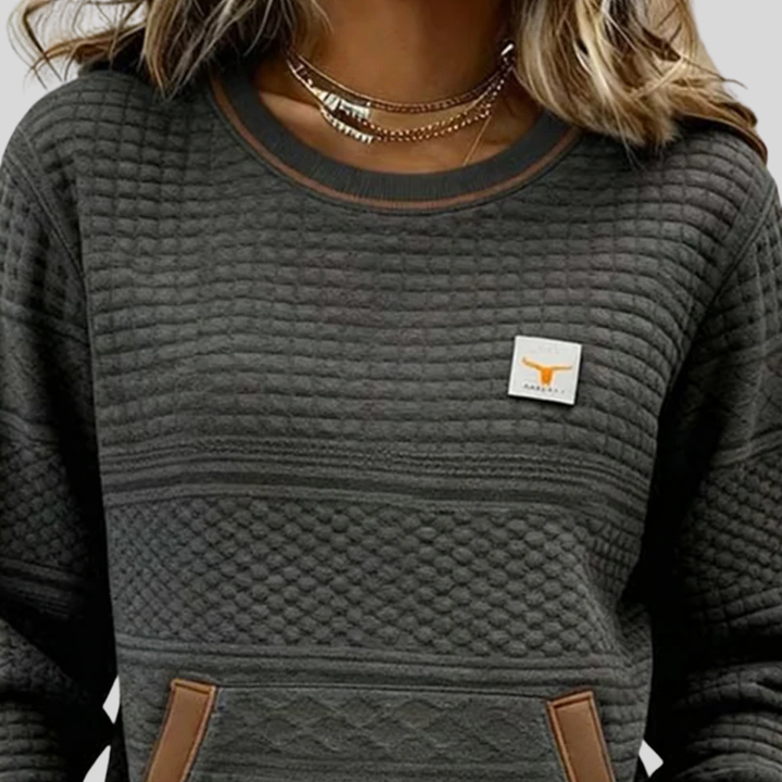 Noelle | Bluza z okrągłym dekoltem i panelami color block