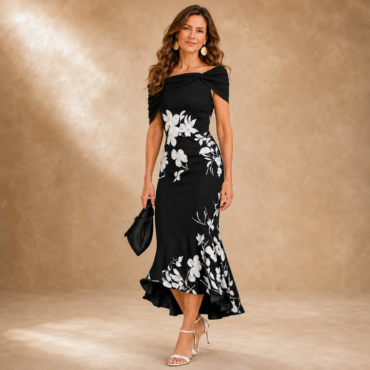 Flora | Sukienka midi z kwiatowym wzorem Contour