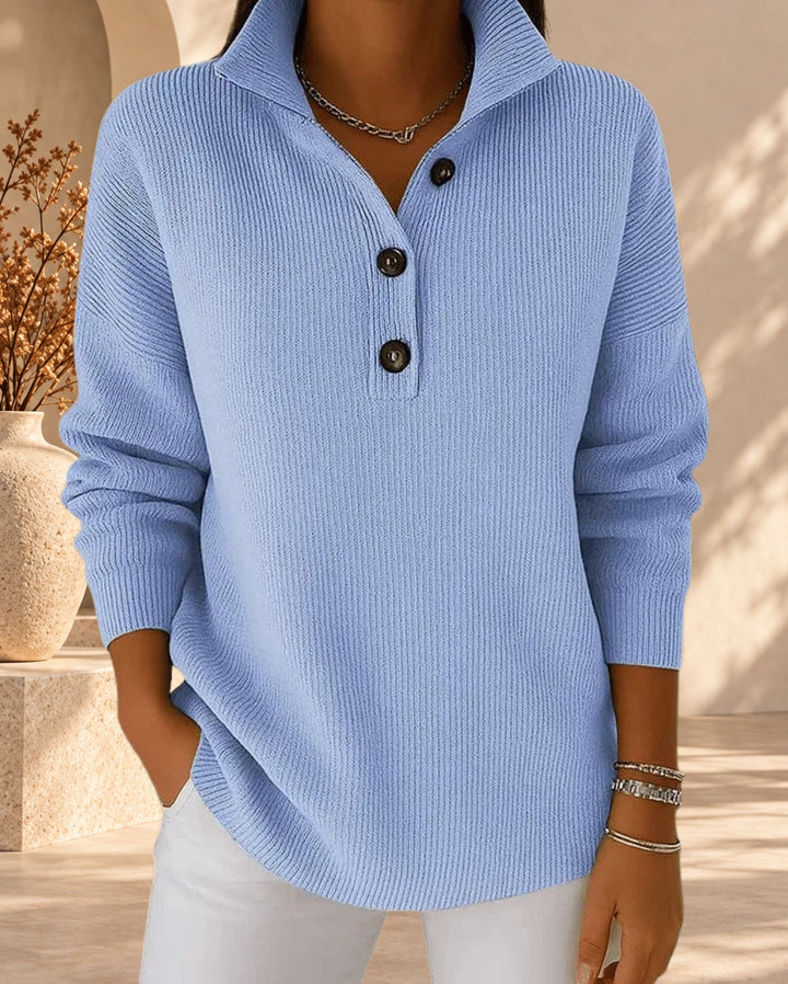 Amalia™ | Sweter polo z dekoltem w serek