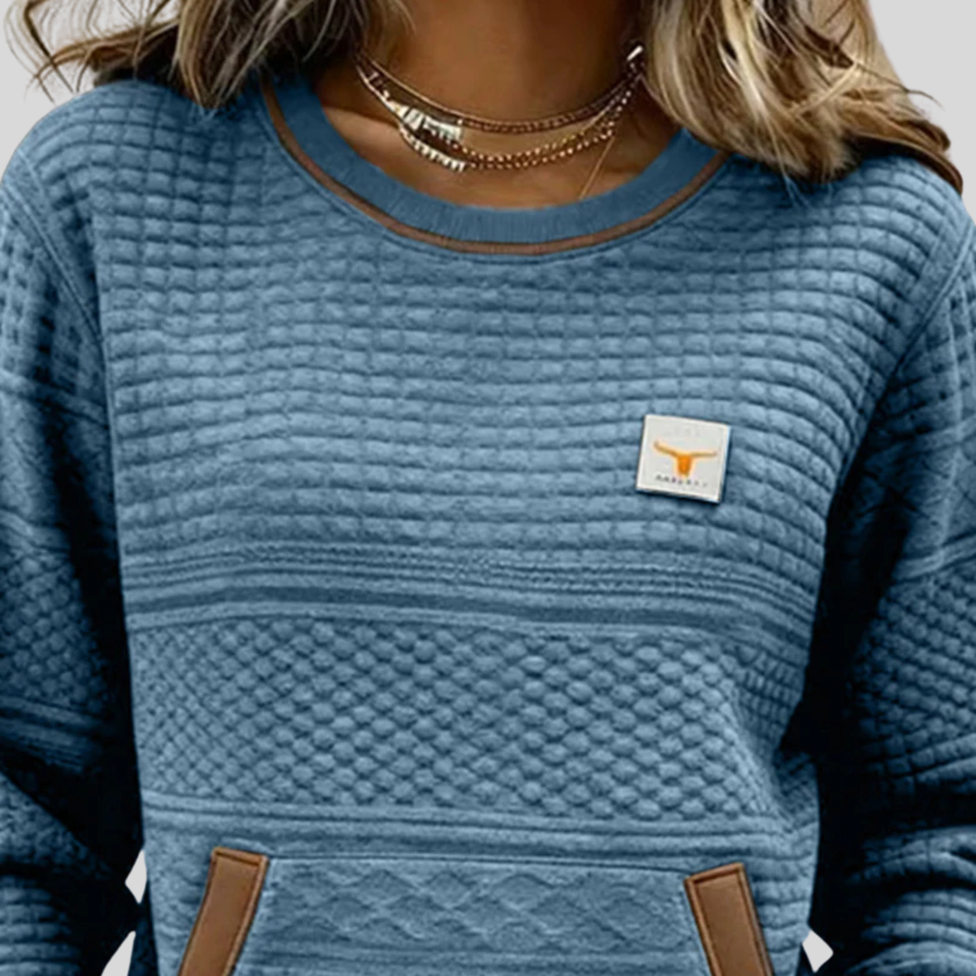 Noelle | Bluza z okrągłym dekoltem i panelami color block