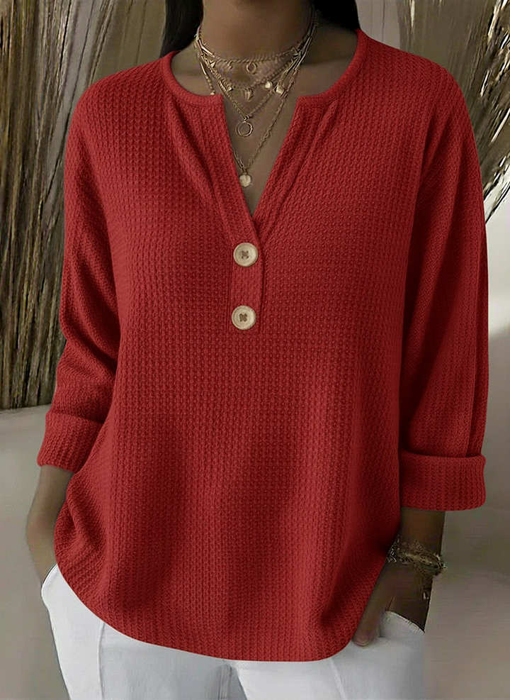 Lucinda™ | Koszulka z guzikami w stylu Henley