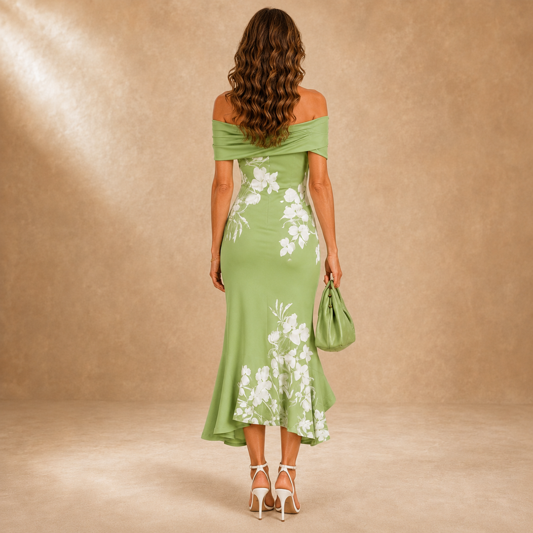 Flora | Sukienka midi z kwiatowym wzorem Contour