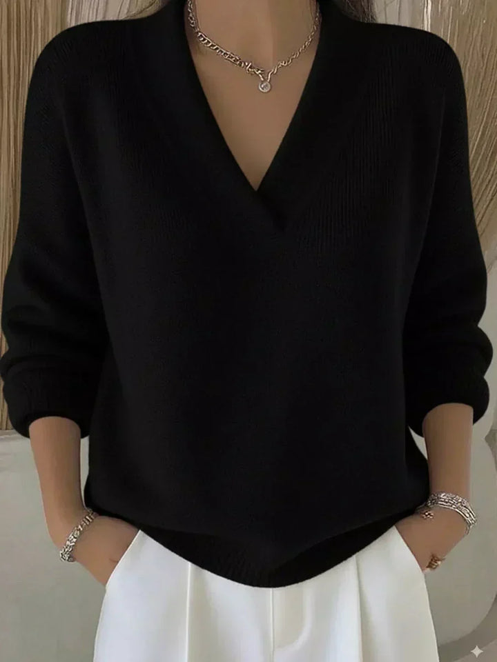 Vivelle™ | Sweter z luźnym dekoltem w serek