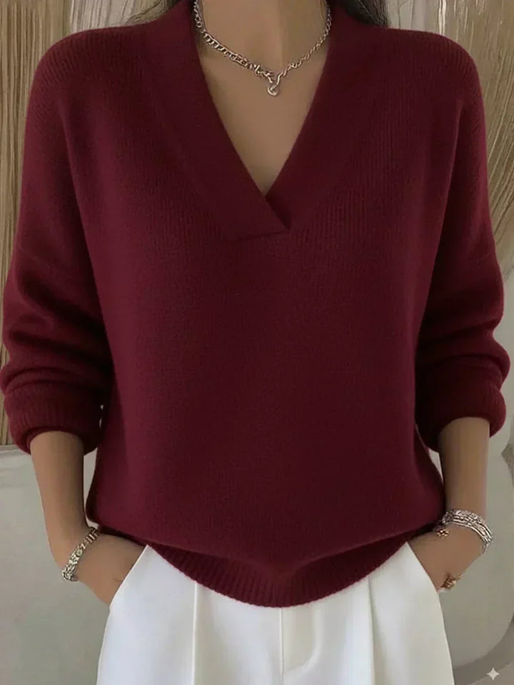 Vivelle™ | Sweter z luźnym dekoltem w serek