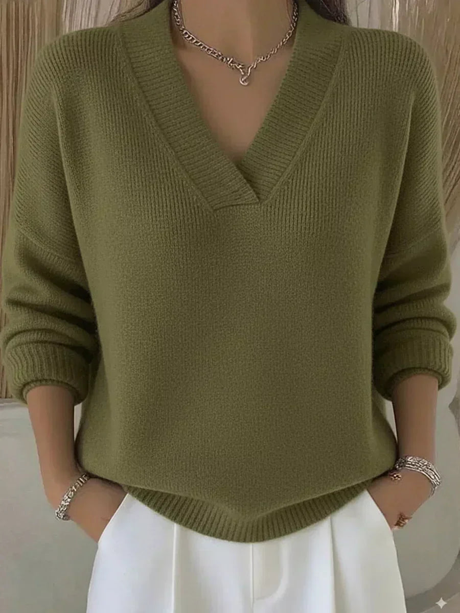 Vivelle™ | Sweter z luźnym dekoltem w serek