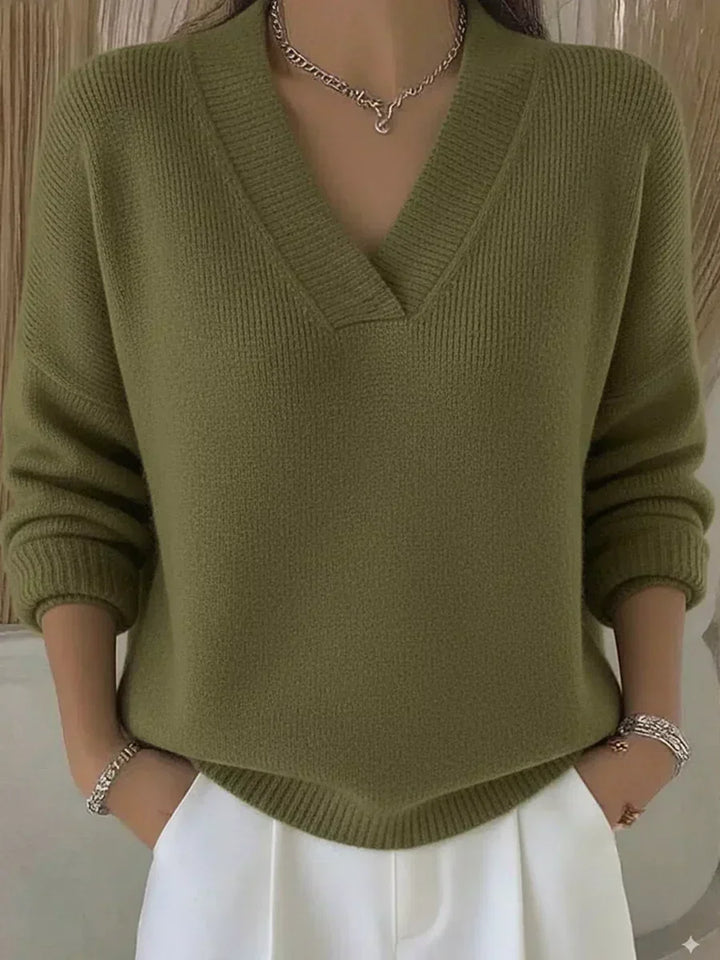 Vivelle™ | Sweter z luźnym dekoltem w serek
