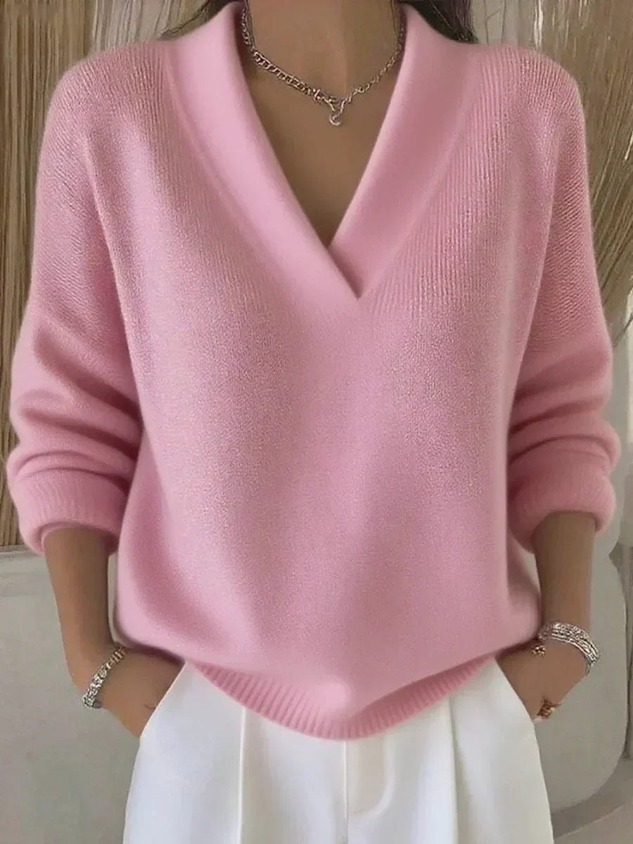 Vivelle™ | Sweter z luźnym dekoltem w serek