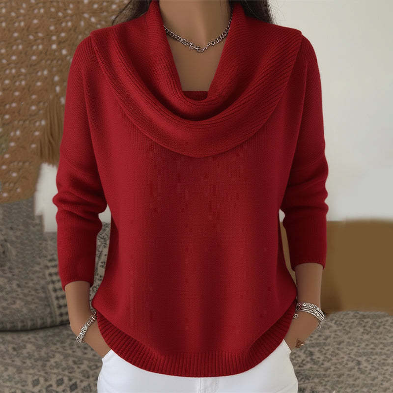 Iole™ | Sweter z drapowanym kołnierzem