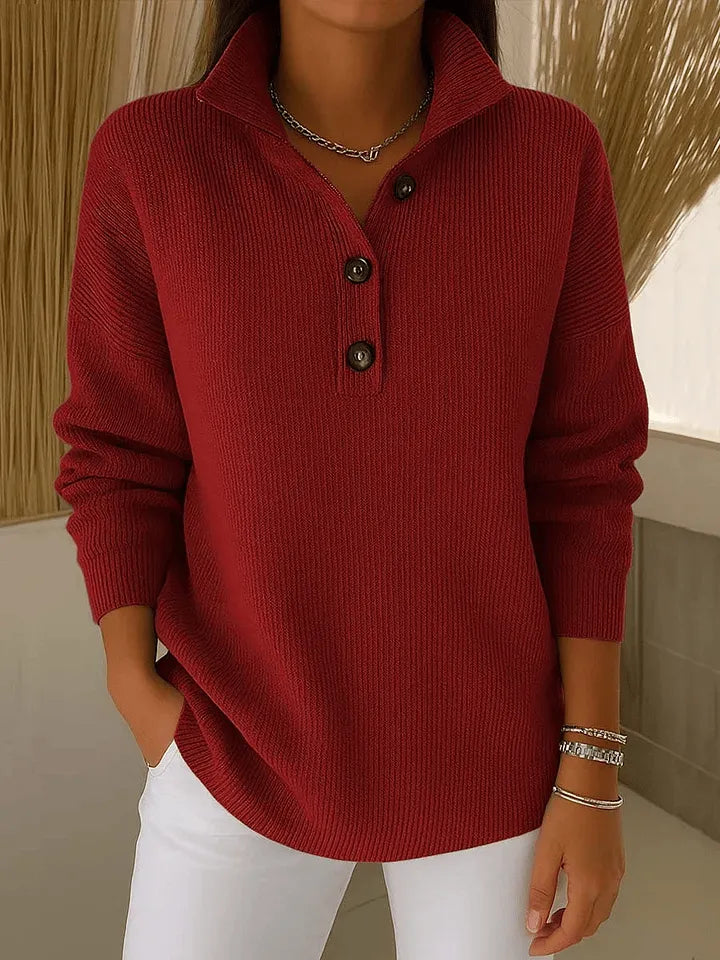 Florence™ | Sweter polo z dekoltem w serek