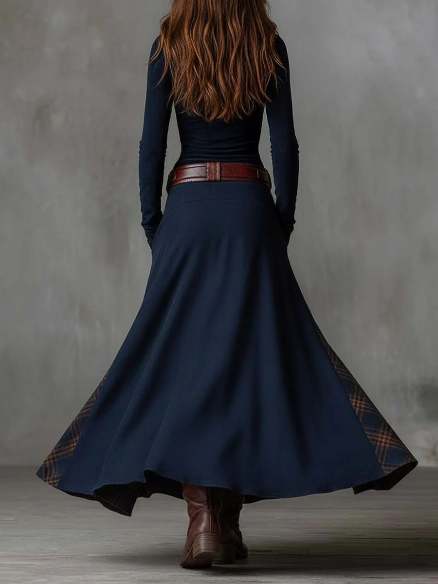 Adele™ | Długa sukienka w stylu vintage z paskiem