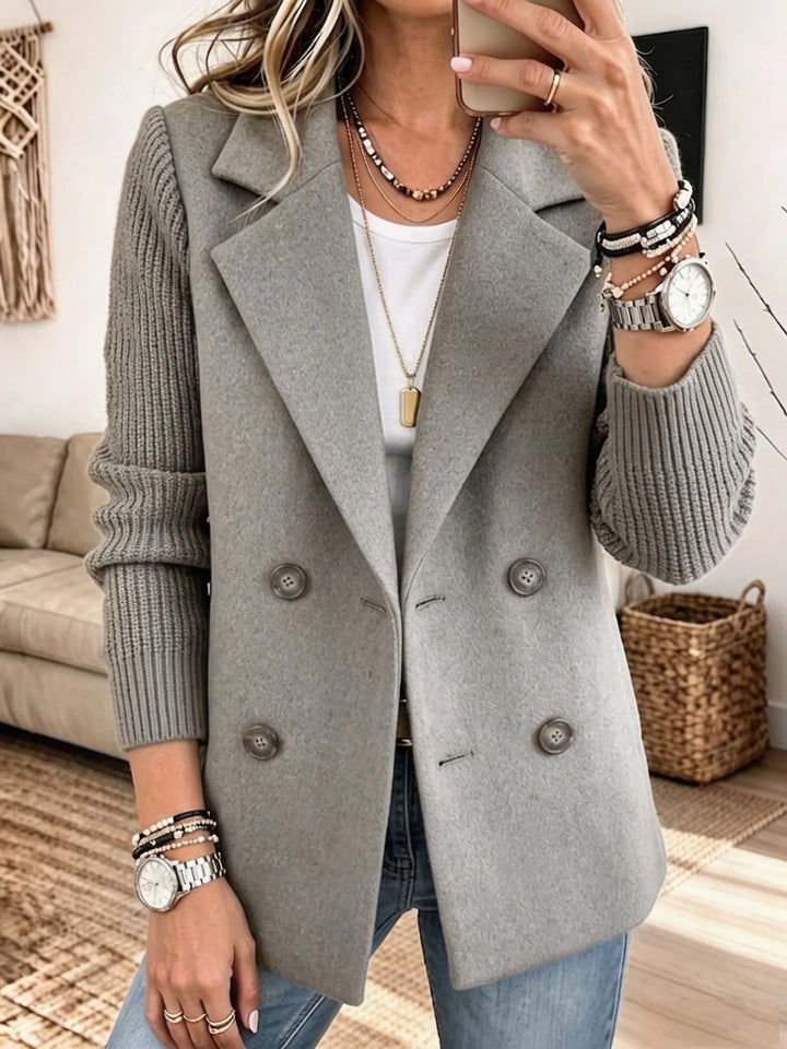 Carla™ | Elegancka marynarka z dzianinowymi rękawami