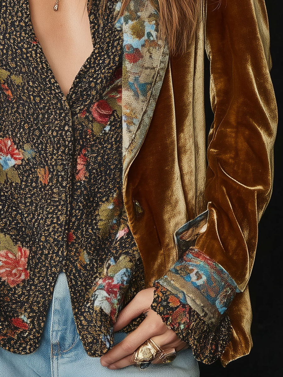 Marcelline | Marynarka vintage patchwork w kwiaty