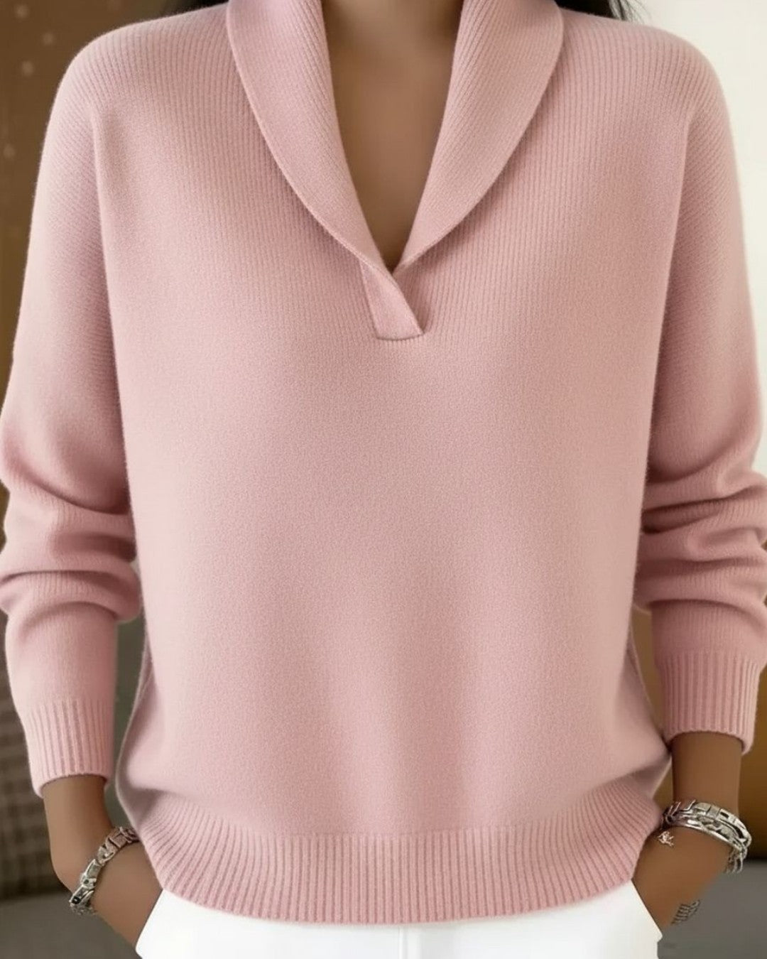 Gerda™ | Sweter z kołnierzem szalowym