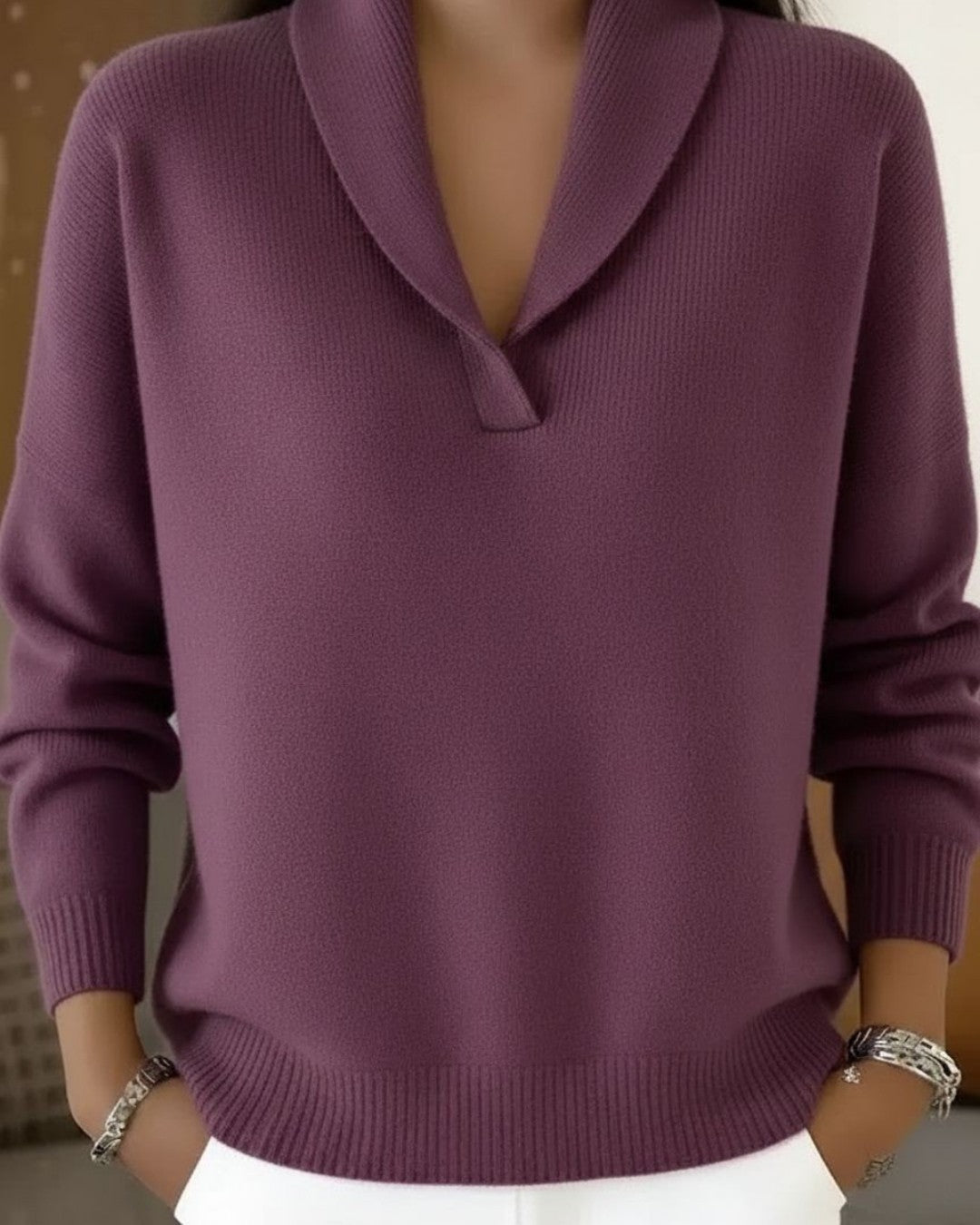 Gerda™ | Sweter z kołnierzem szalowym