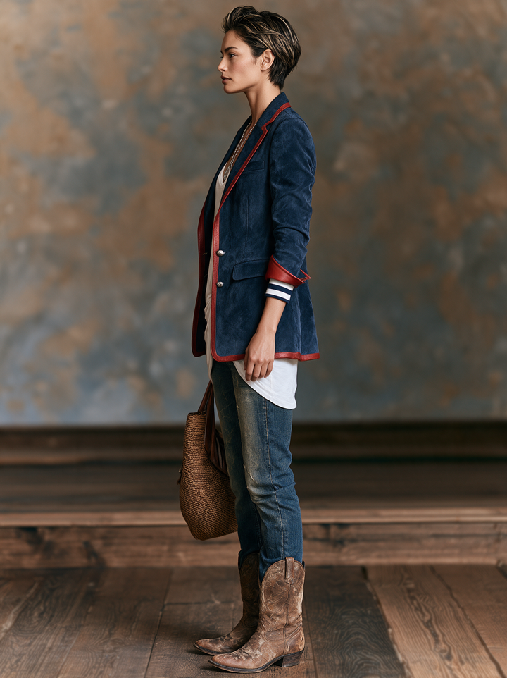 Ginevra™ | Marynarka vintage z imitacji zamszu