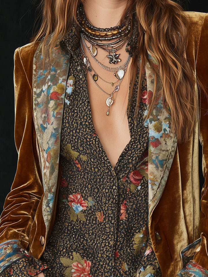 Marcelline | Marynarka vintage patchwork w kwiaty