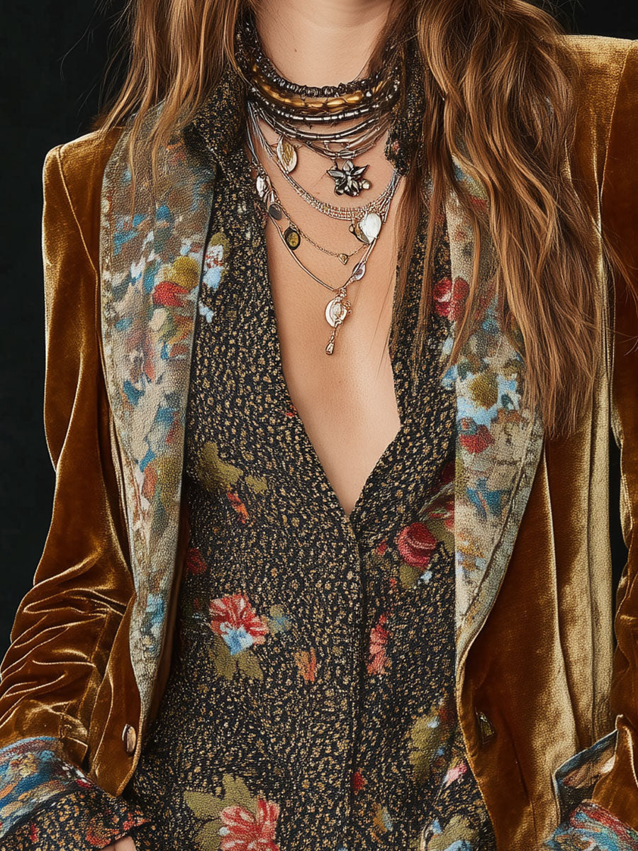 Ottavia | Marynarka vintage z kwiatowym patchworkiem