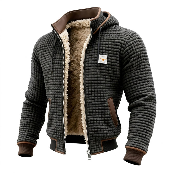 Laluna® | Kurtka w stylu retro z kapturem i zamkiem błyskawicznym
