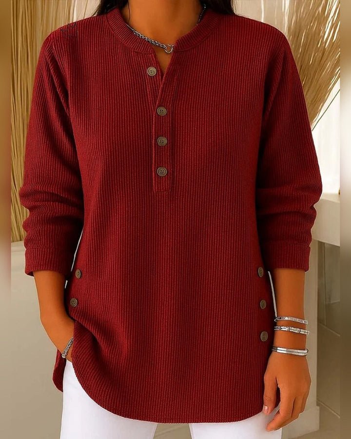 Ingrid™ | Dzianinowa tunika z dekoltem Henley