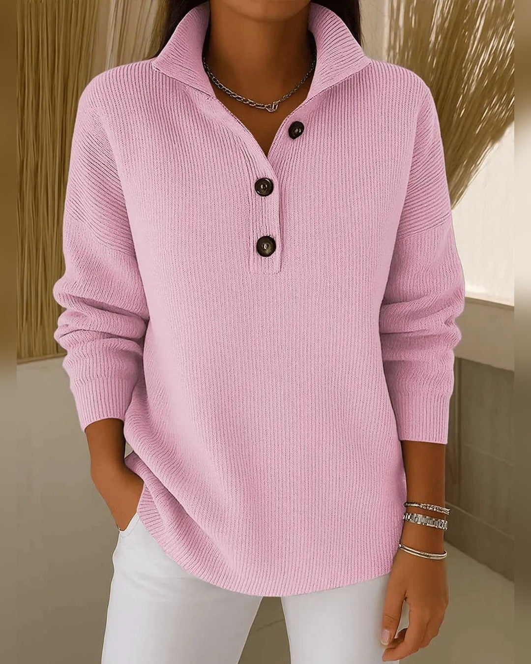 Irene™ | Sweter z kołnierzykiem polo