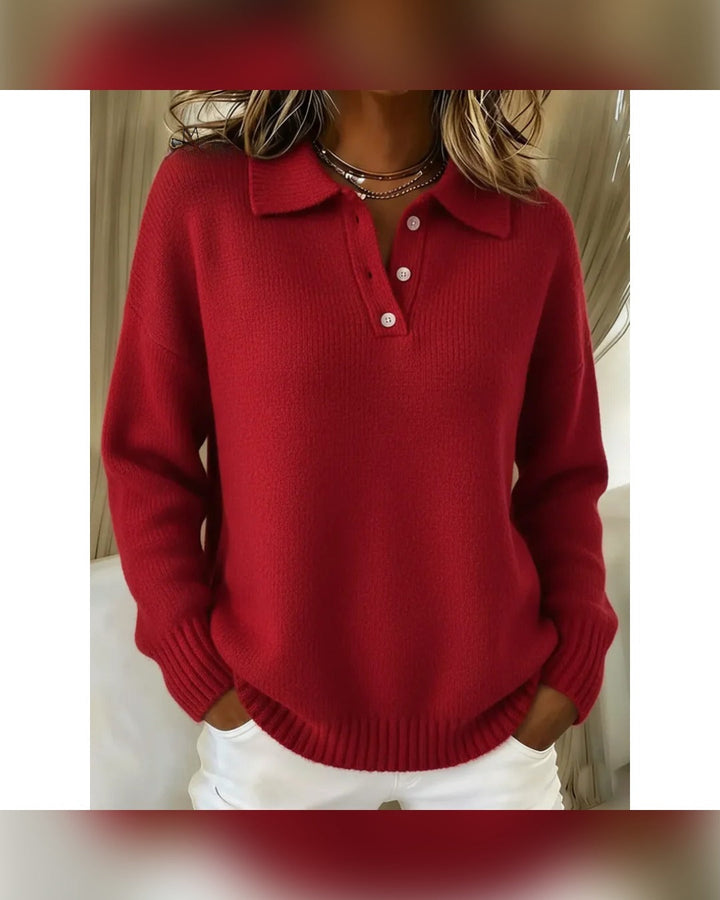 Mathilde™ | Sweter z kołnierzykiem polo