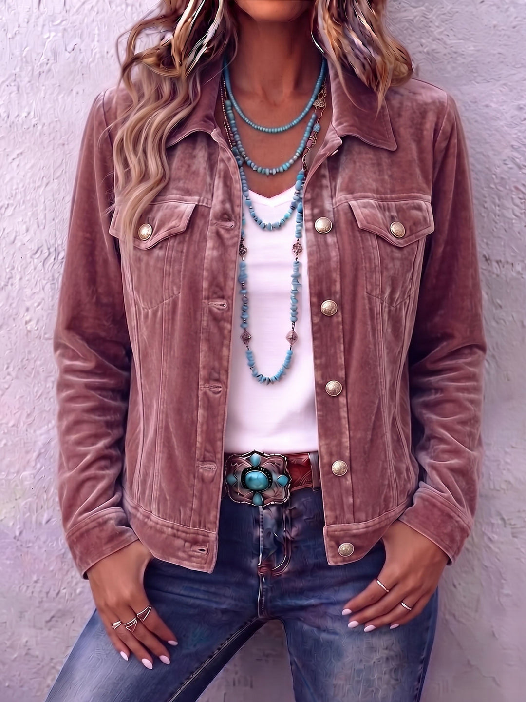 Diana | Aksamitna kurtka boho w stylu vintage