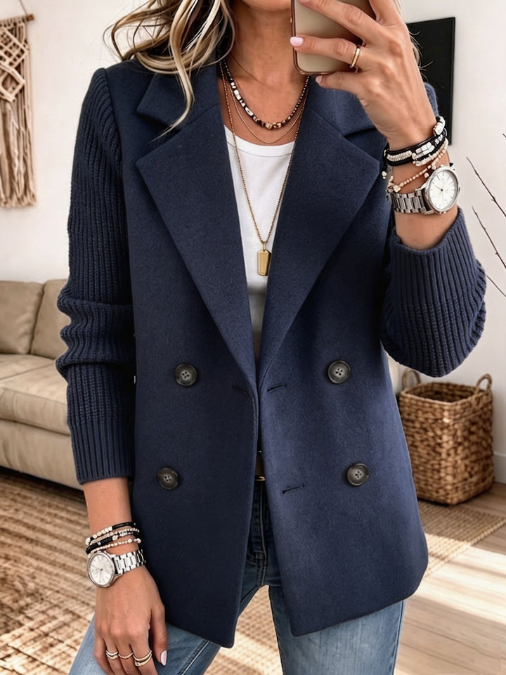 Carla™ | Elegancka marynarka z dzianinowymi rękawami