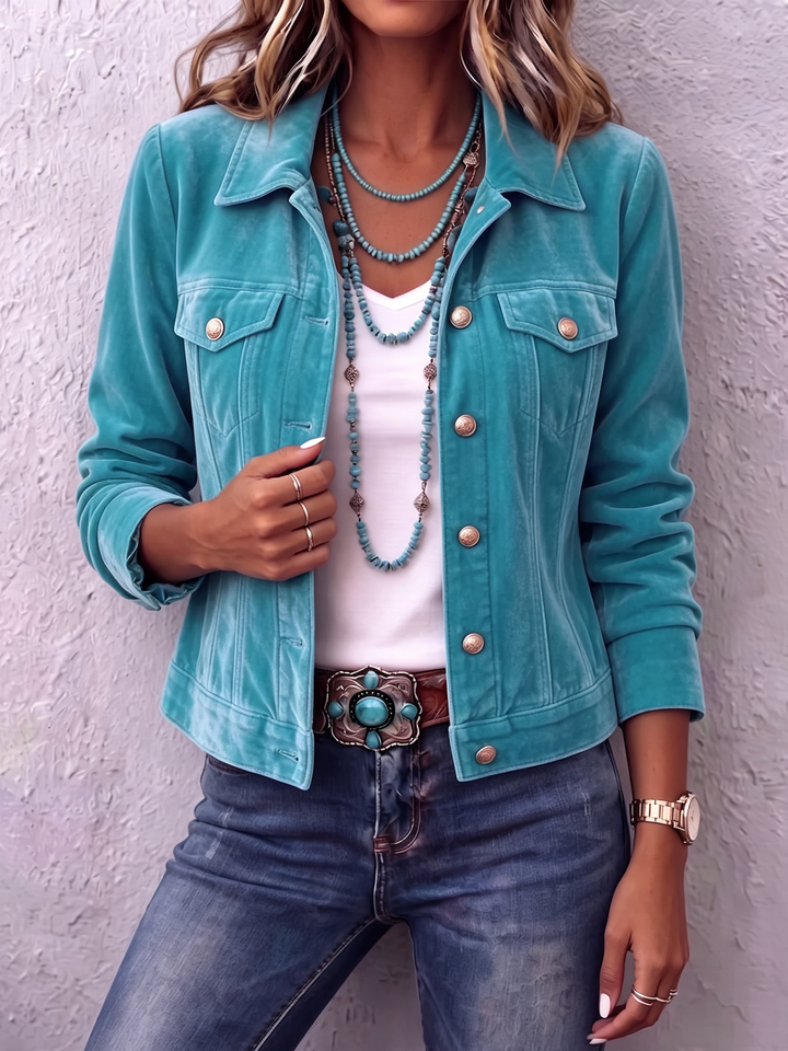 Diana | Aksamitna kurtka boho w stylu vintage