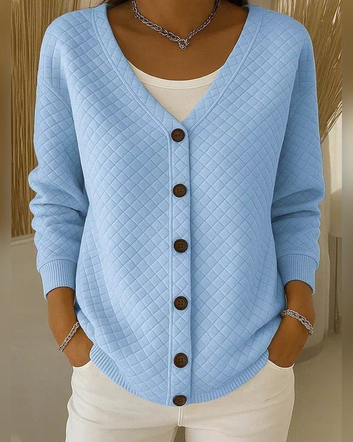 Rosa | Strickjacke mit Rautenmuster