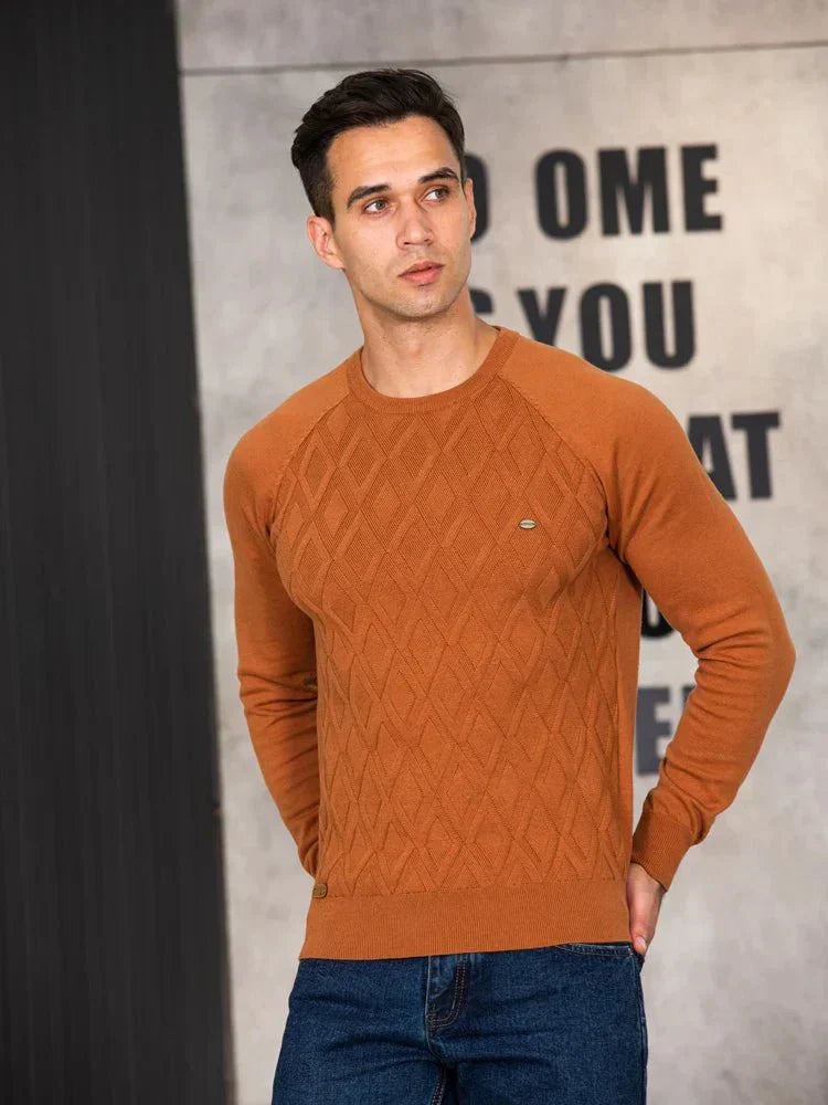 Daniel | Męski Sweter w Kratę