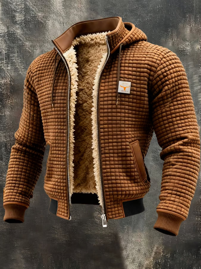 Laluna® | Kurtka w stylu retro z kapturem i zamkiem błyskawicznym