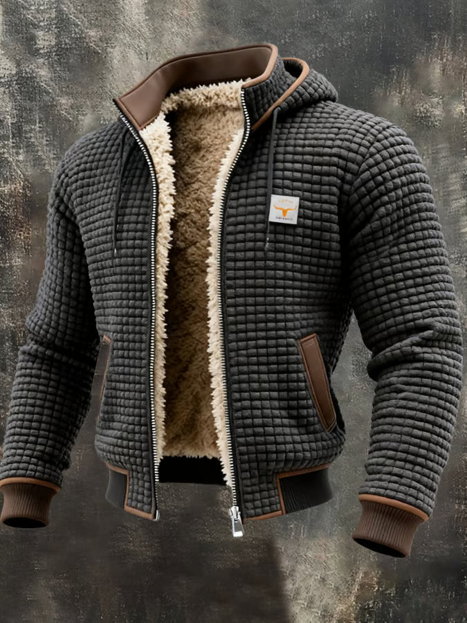 Laluna® | Kurtka w stylu retro z kapturem i zamkiem błyskawicznym