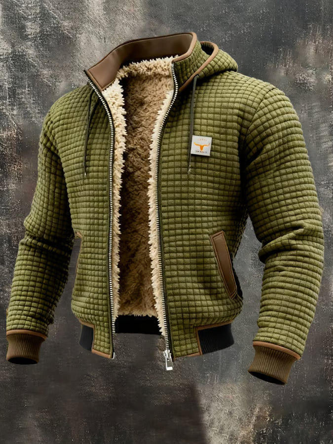 Laluna® | Kurtka w stylu retro z kapturem i zamkiem błyskawicznym
