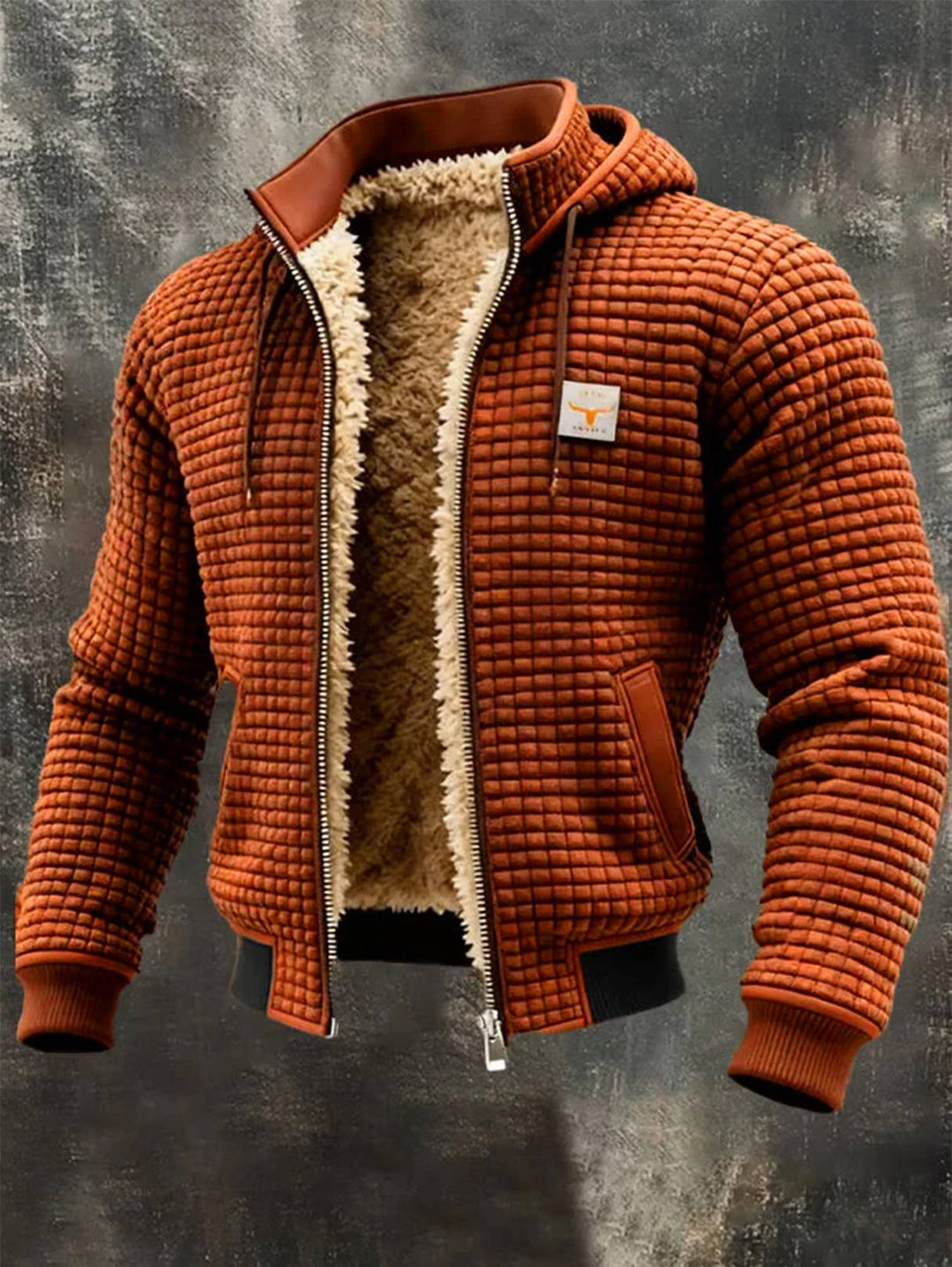 Laluna® | Kurtka w stylu retro z kapturem i zamkiem błyskawicznym